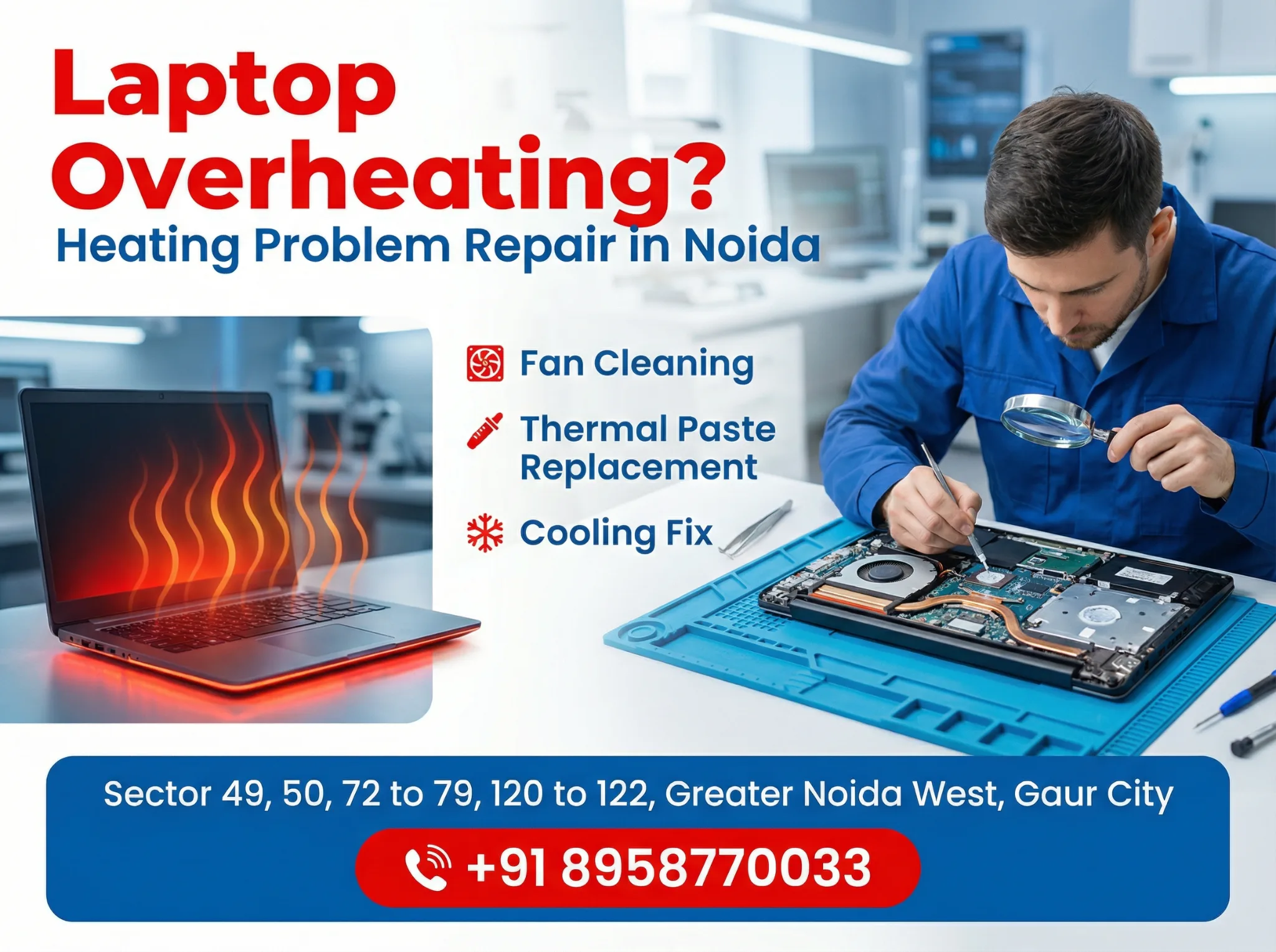 Laptop Heating Problem Repair in Noida | Overheating Fix Service