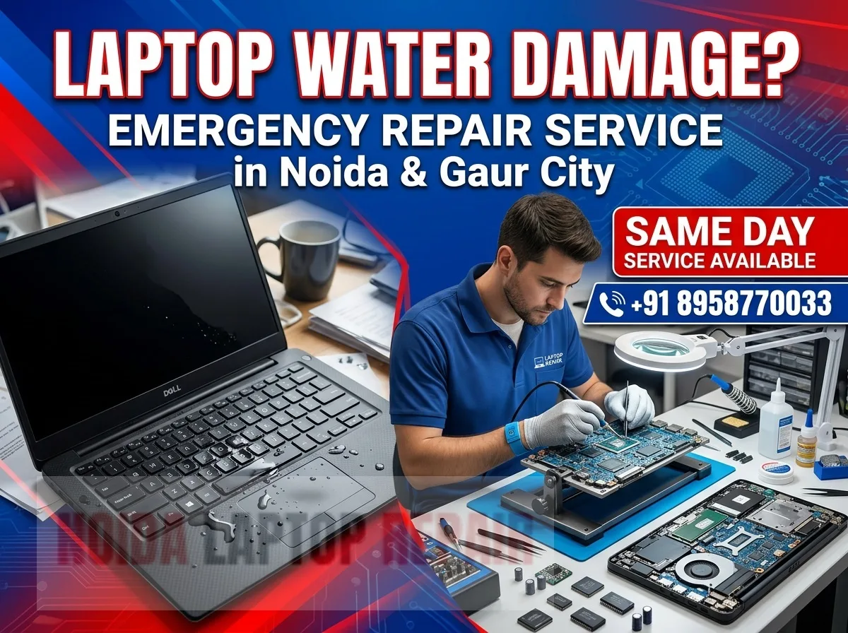 laptop water damage repair near me noida