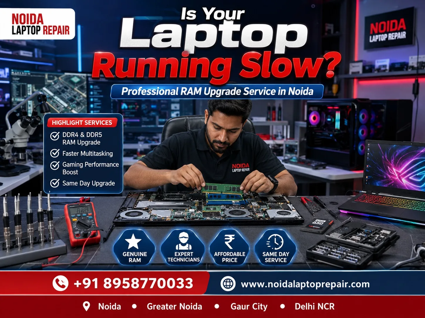 Laptop RAM Upgrade Service in Noida